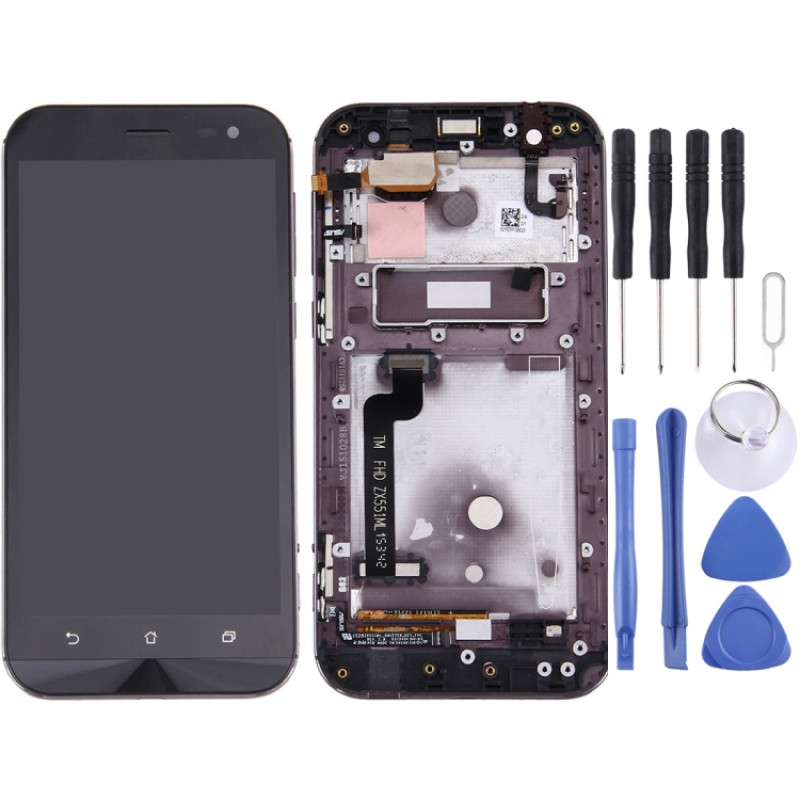 OEM LCD Screen for ASUS ZenFone Zoom 5.5 inch / ZX551ML Digitizer Full Assembly with Frame（Black)